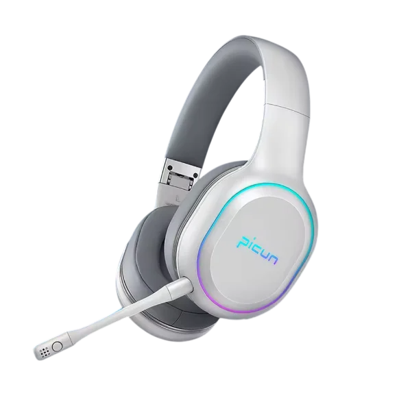 Наушники беспроводные игровые Picun P80X с микрофоном и RGB подсветкой White (2799556798)