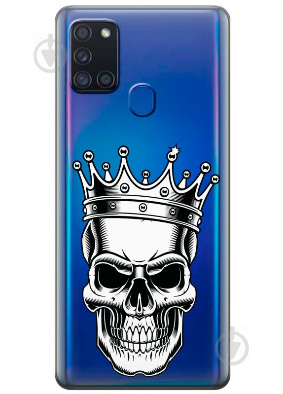 Силиконовый чехол iSwag для Samsung Galaxy A21s Царский череп (KS2815)