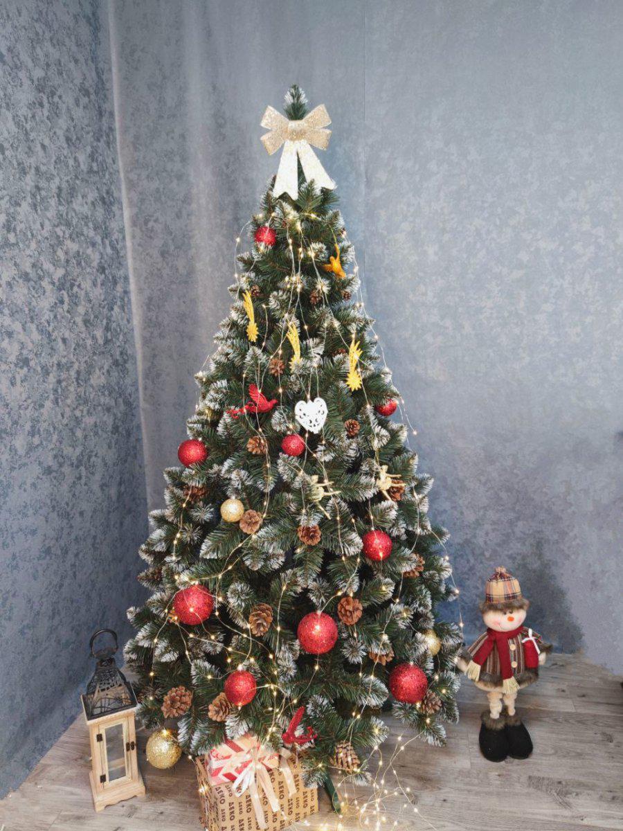 Ялинка новорічна Лідія білий кінчики з шишками 2,2 м (30223190) - фото 2