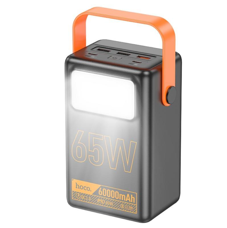 Повербанк для ноутбука Hoco J110A 3USB/Type-C QC3.0+PD3.0 60000 mAh 65W з швидкою зарядкою/ліхтарем Чорний (463254) - фото 4