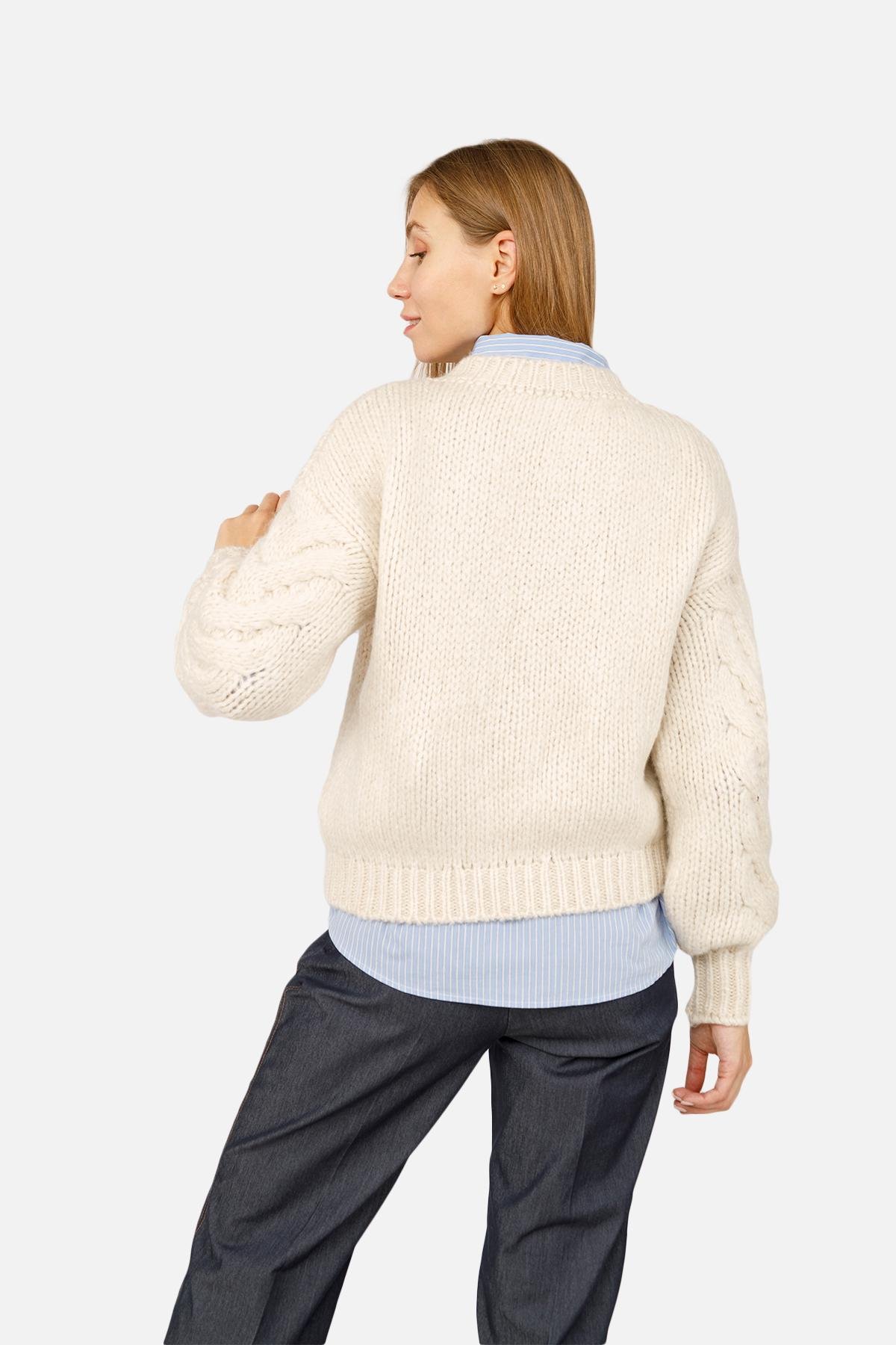 Джемпер жіночий р. 46 Молочний (SKT001027133) - фото 4 Джемпер жіночий р. 46 Молочний (SKT001027133) - фото 4