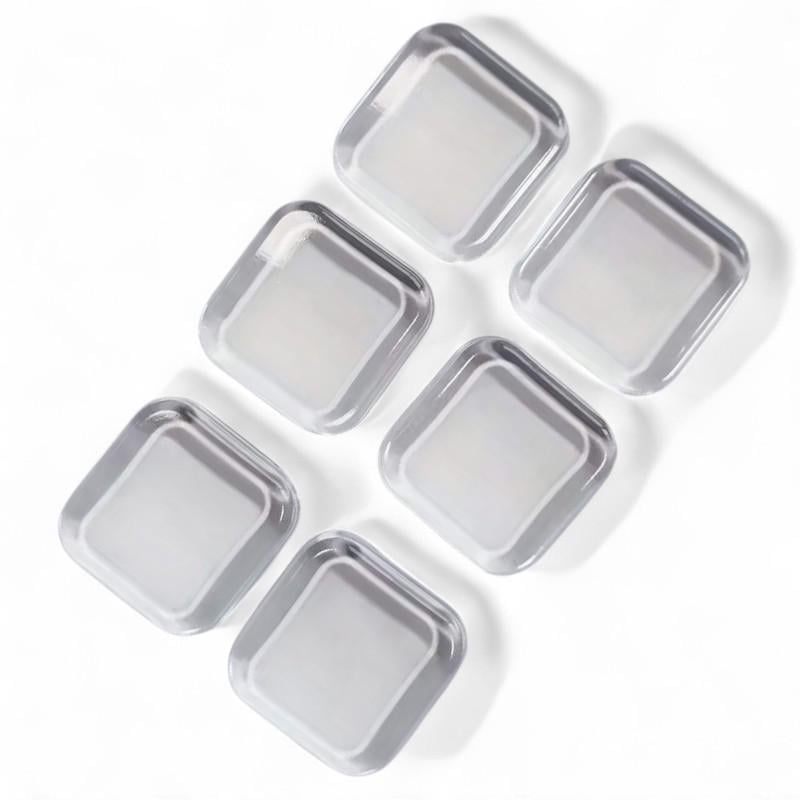 Стопор дверний настінний силіконовий квадратний 6 шт. Прозорий (79_6_1_1С)