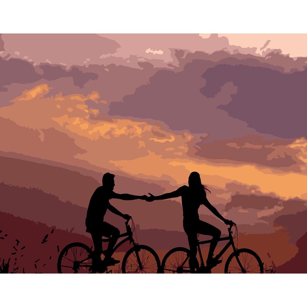 Картина по номерам Strateg Премиум Велосипедная прогулка 40х50 см (DY067)