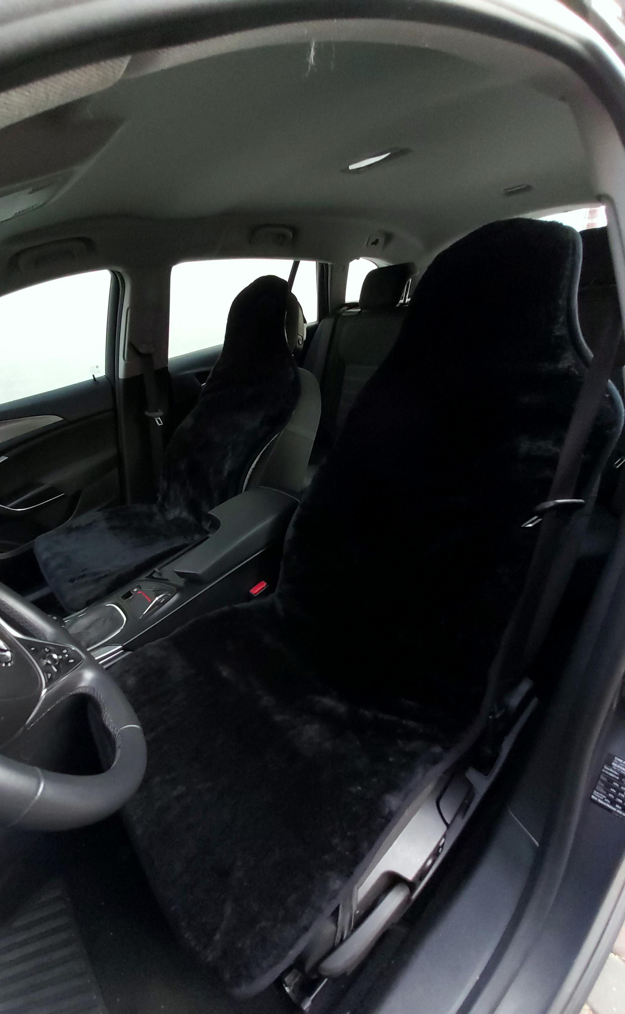 Накидка на сиденье автомобиля из овчины Sheepskin эко-шерсть 1 шт. Черный (341) - фото 7