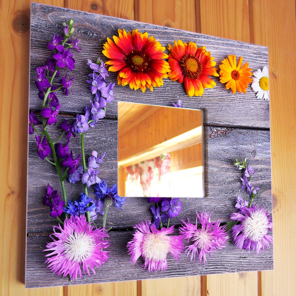 Зеркало декоративное Цветы Георгины 260х260 мм (M03759)