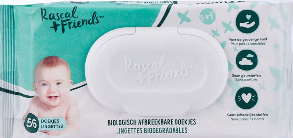 Серветки вологі дитячі Rascal+Friends з клапаном 56 шт. (14181)