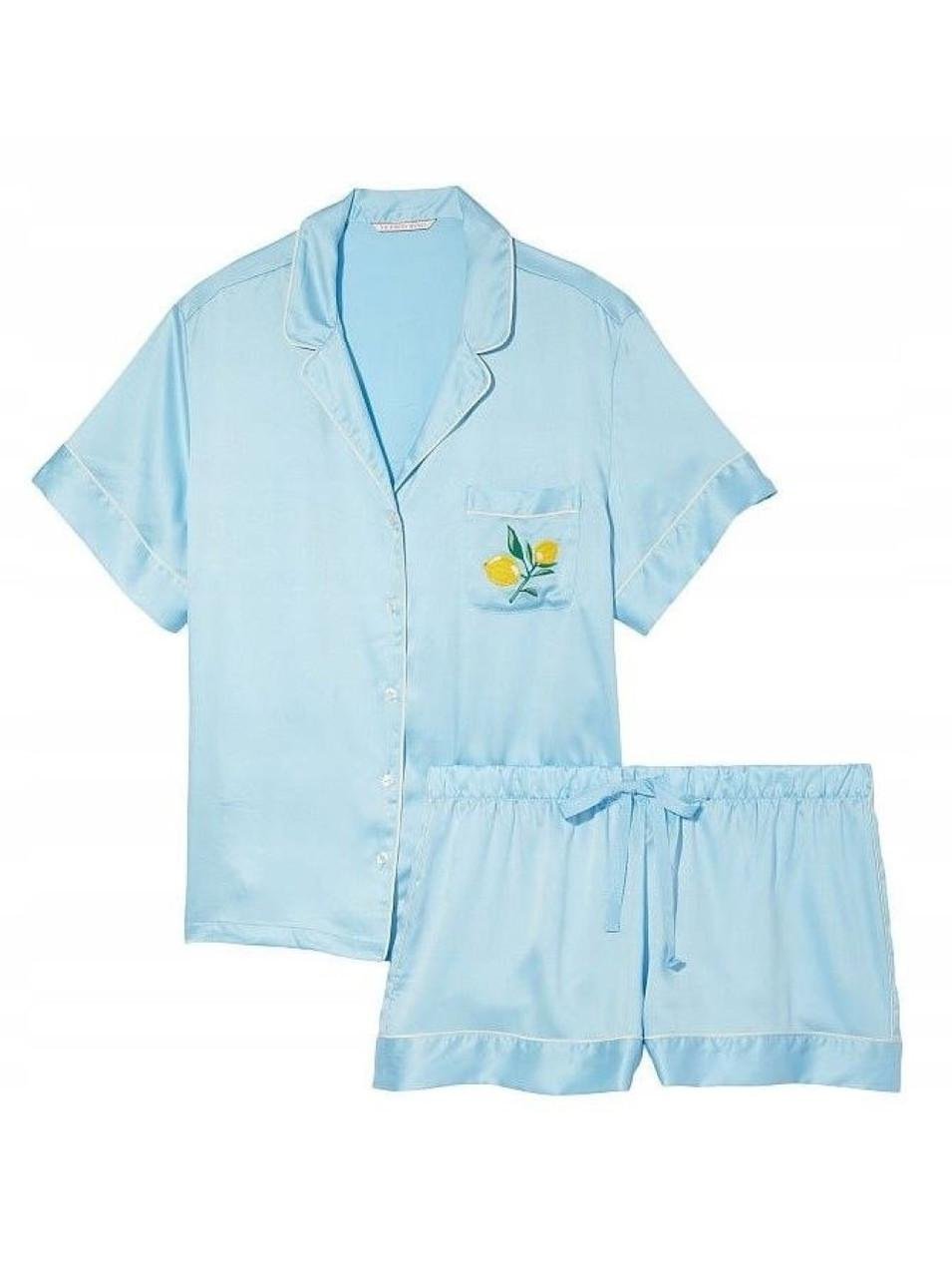 Піжама жіноча атласна Victoria's Secret сорочка/шорти M Блакитний (2396394091) - фото 3 Піжама жіноча атласна Victoria's Secret сорочка/шорти M Блакитний (2396394091) - фото 3