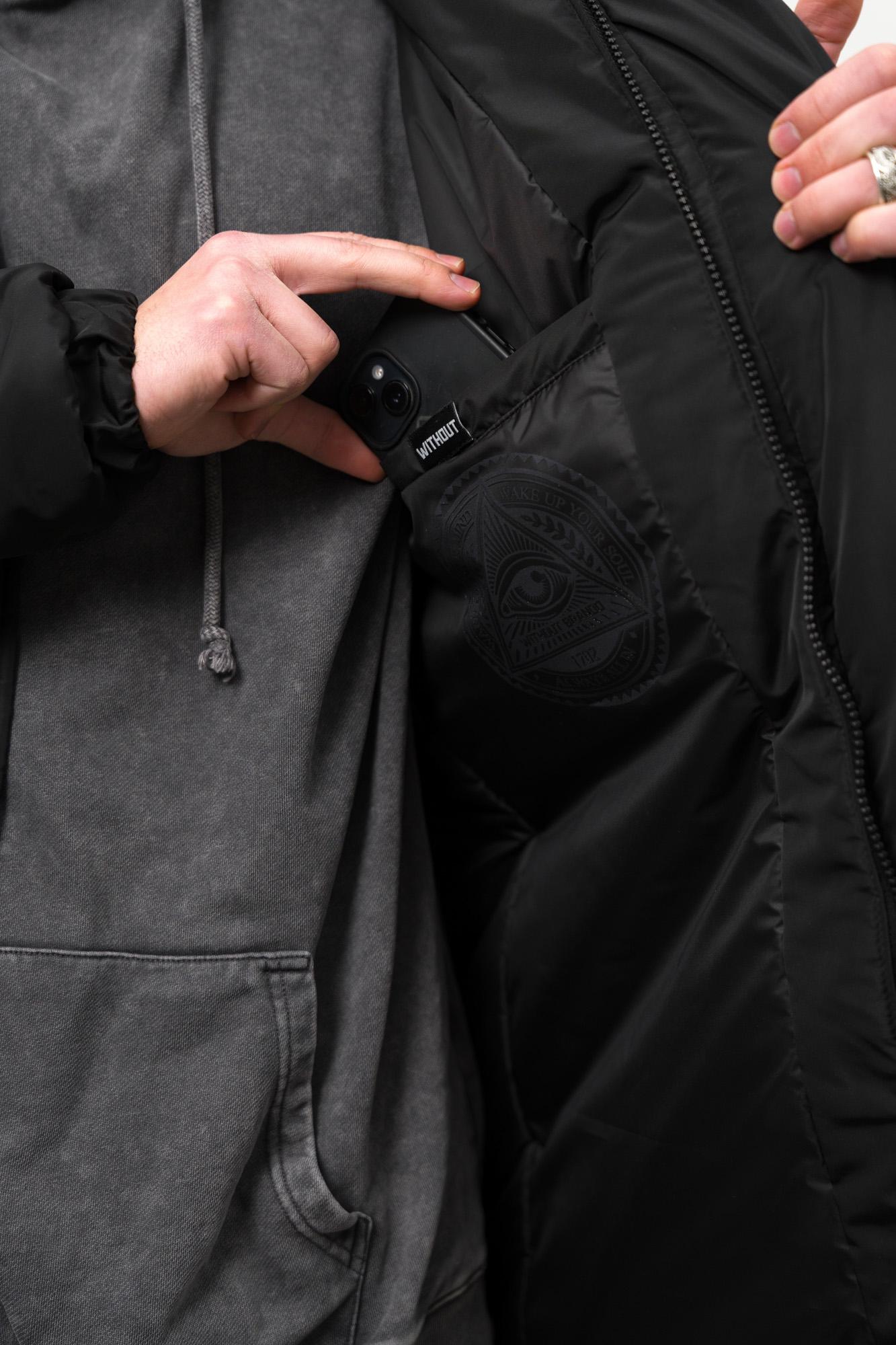 Куртка-парка зимова чоловіча Without Snowman подовжена 2XL/3XL Black (XXL 8056126 8056127) - фото 5 Куртка-парка зимова чоловіча Without Snowman подовжена 2XL/3XL Black (XXL 8056126 8056127) - фото 5