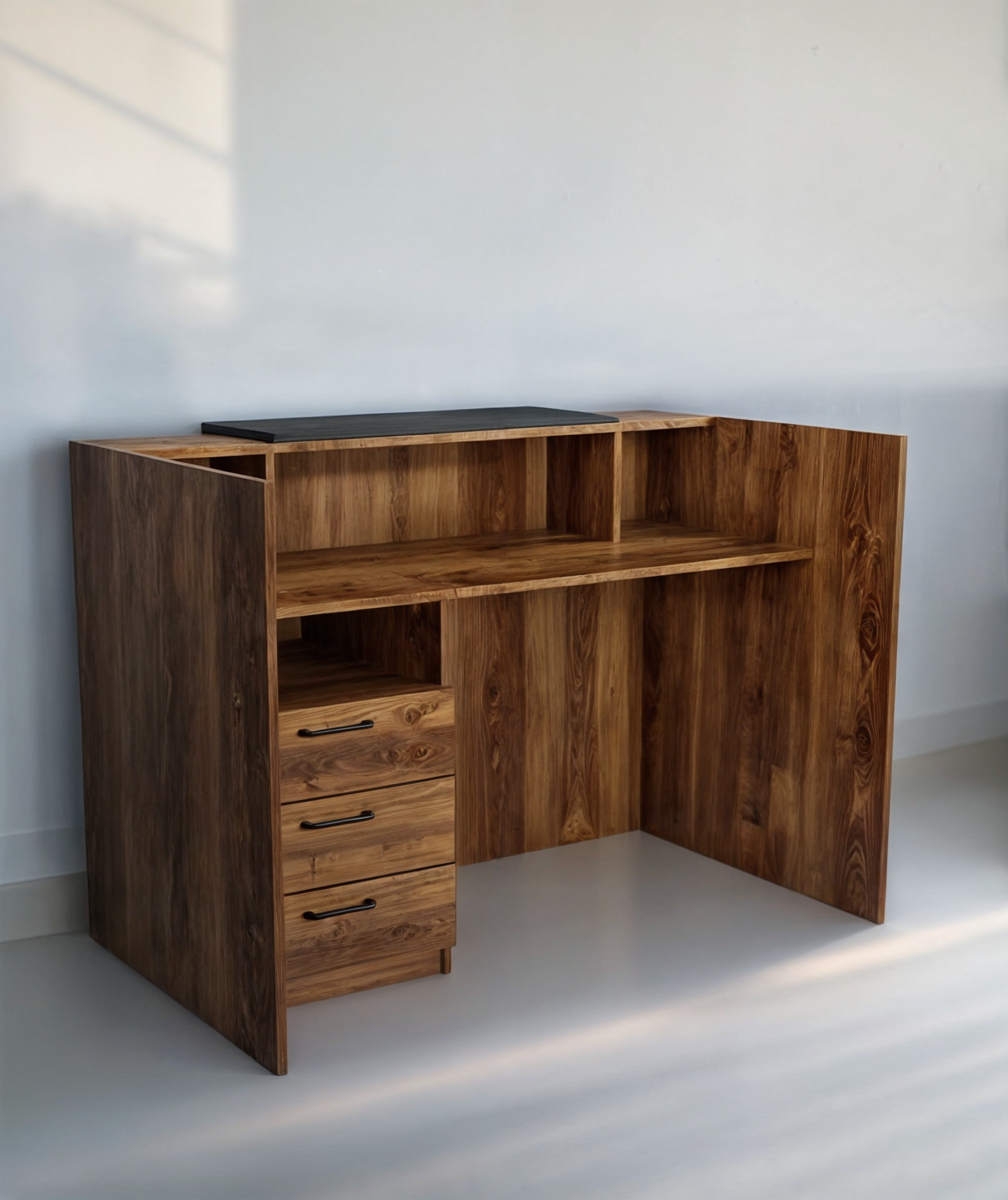 Стойка администратора Tobi Sho Ресепшн/2 для офиса/салона с подсветкой/1400х800х1000 мм Фаервуд/Черный - фото 4 Стойка администратора Tobi Sho Ресепшн/2 для офиса/салона с подсветкой/1400х800х1000 мм Фаервуд/Черный - фото 4