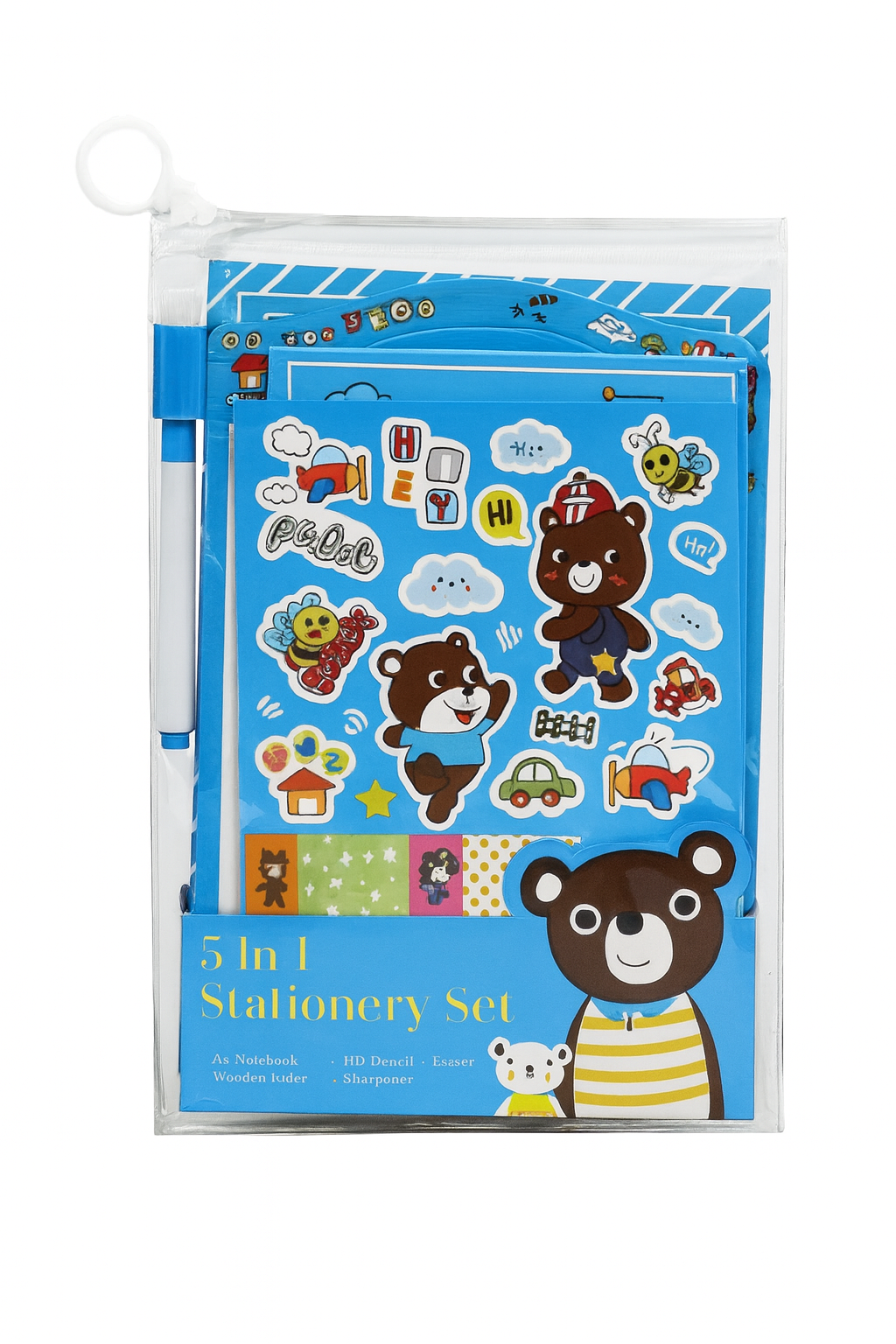 Набор для творчества детский ZHILBANG E-001 5в1 с наклейками и маркером Голубой (R97855)