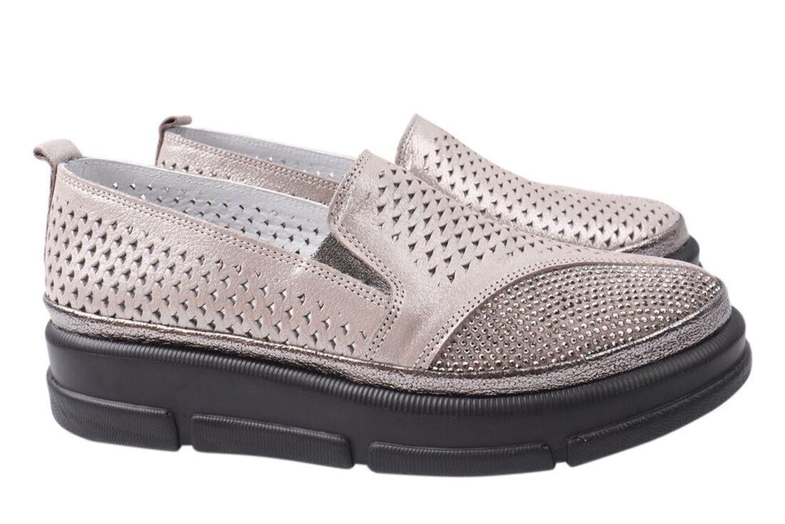 Туфли женские Mario Muzi из кожи на низком ходу р. 39 Серый (546-21LTCP)