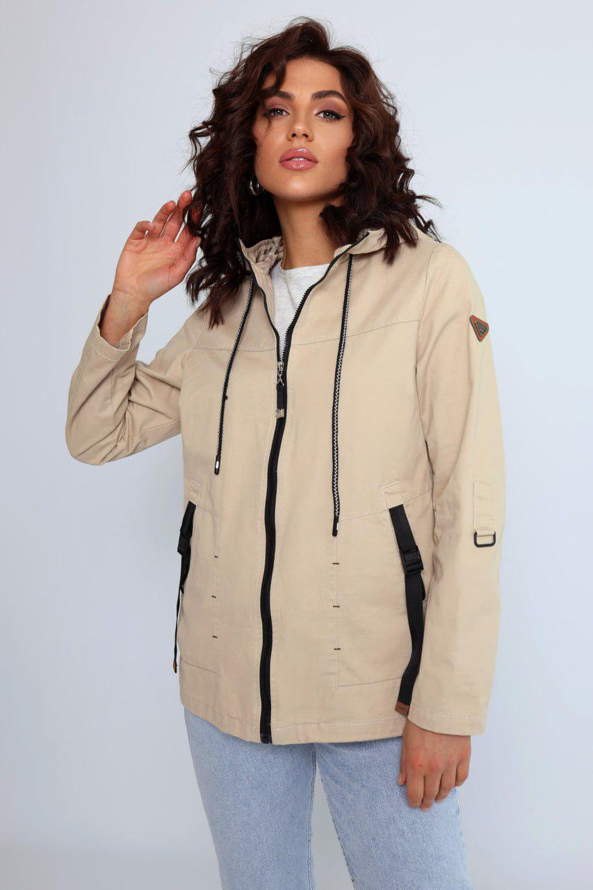 Куртка женская летняя больших размеров р. 50 Бежевый (477\1)
