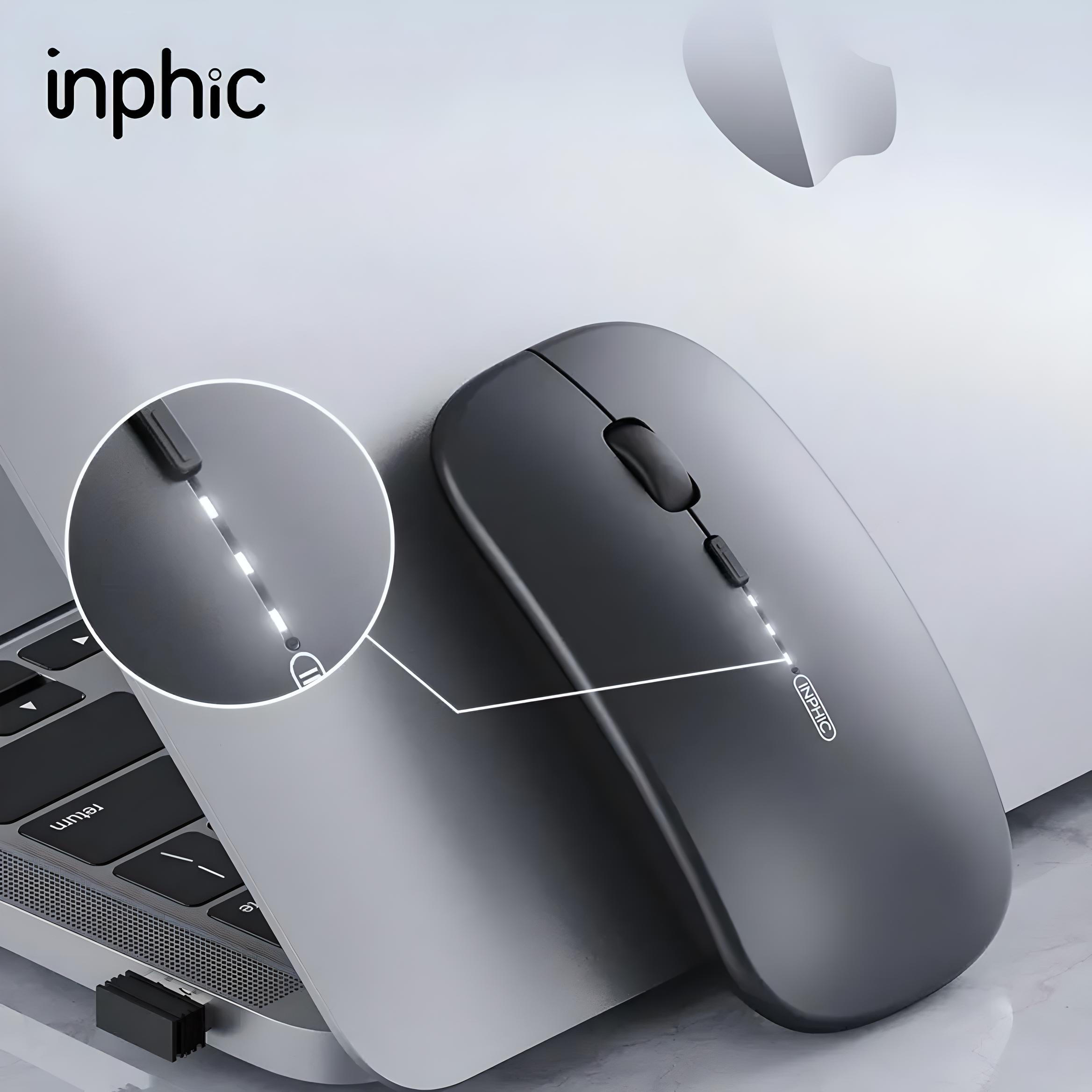 Мышка беспроводная INPHIC M1Pro Bluetooth/USB 2,4 ГГц с аккумулятором 1600 DPI Серый - фото 2 Мышка беспроводная INPHIC M1Pro Bluetooth/USB 2,4 ГГц с аккумулятором 1600 DPI Серый - фото 2