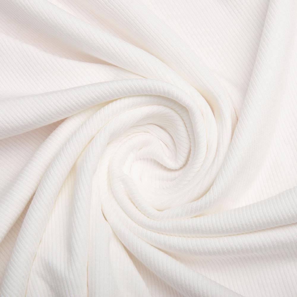 Ткань трикотаж вискоза Рубчик Dino 240 гр/м2 Молоко (25351)