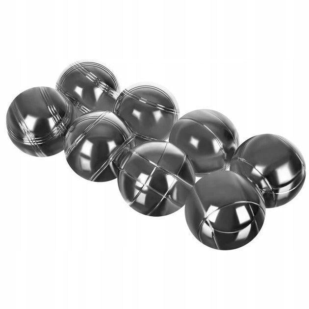 Набор для петанка Boules 8 стальных металлических шаров/деревянный кошонет/измерительный шнур и чехол Серебристый