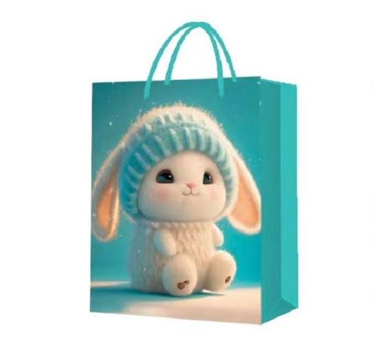 Подарочный пакет Stenson R96928-M Rabbits 3D 26х32х12 см