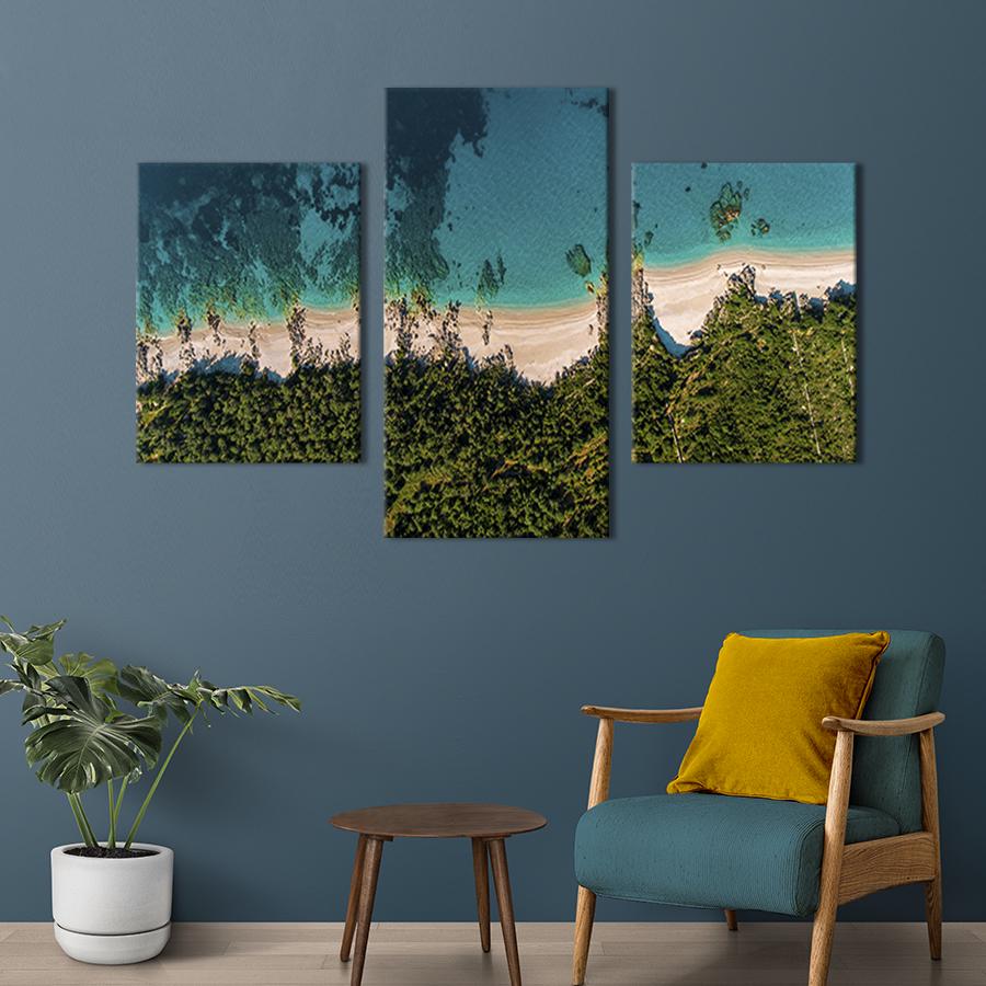 Картина для интерьера Дикий морской пляж в Албании 66x40 см (444-32)