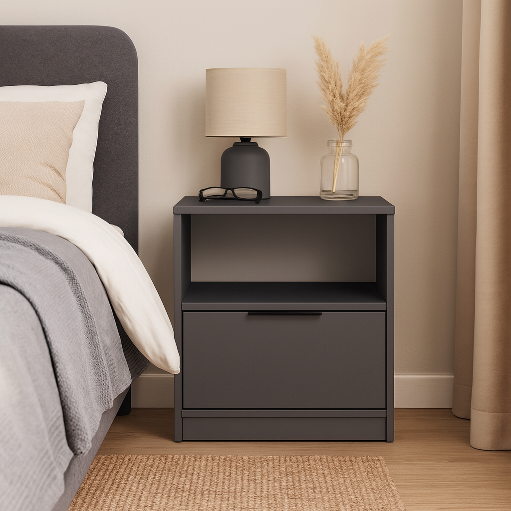 Тумба прикроватная ТП4 SENAM 490х450х350 мм ДСП Серый Графит - фото 1