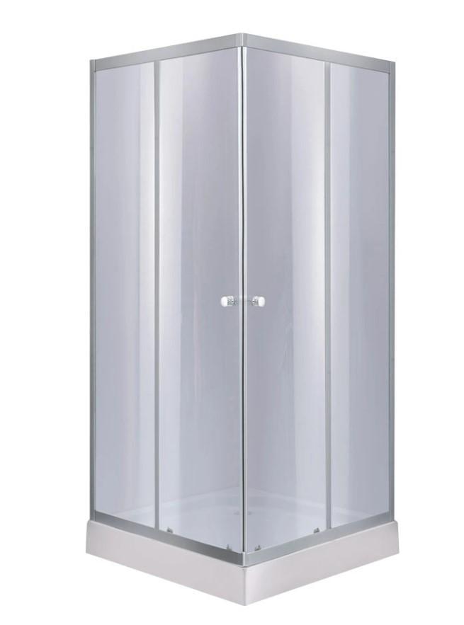 Душевая кабина квадратная Lidz Wawel SC90x90.SAT.LOW.GR стекло тонированное 4 мм с душевым поддоном Kapielka ST 90x90x14 см (64618)