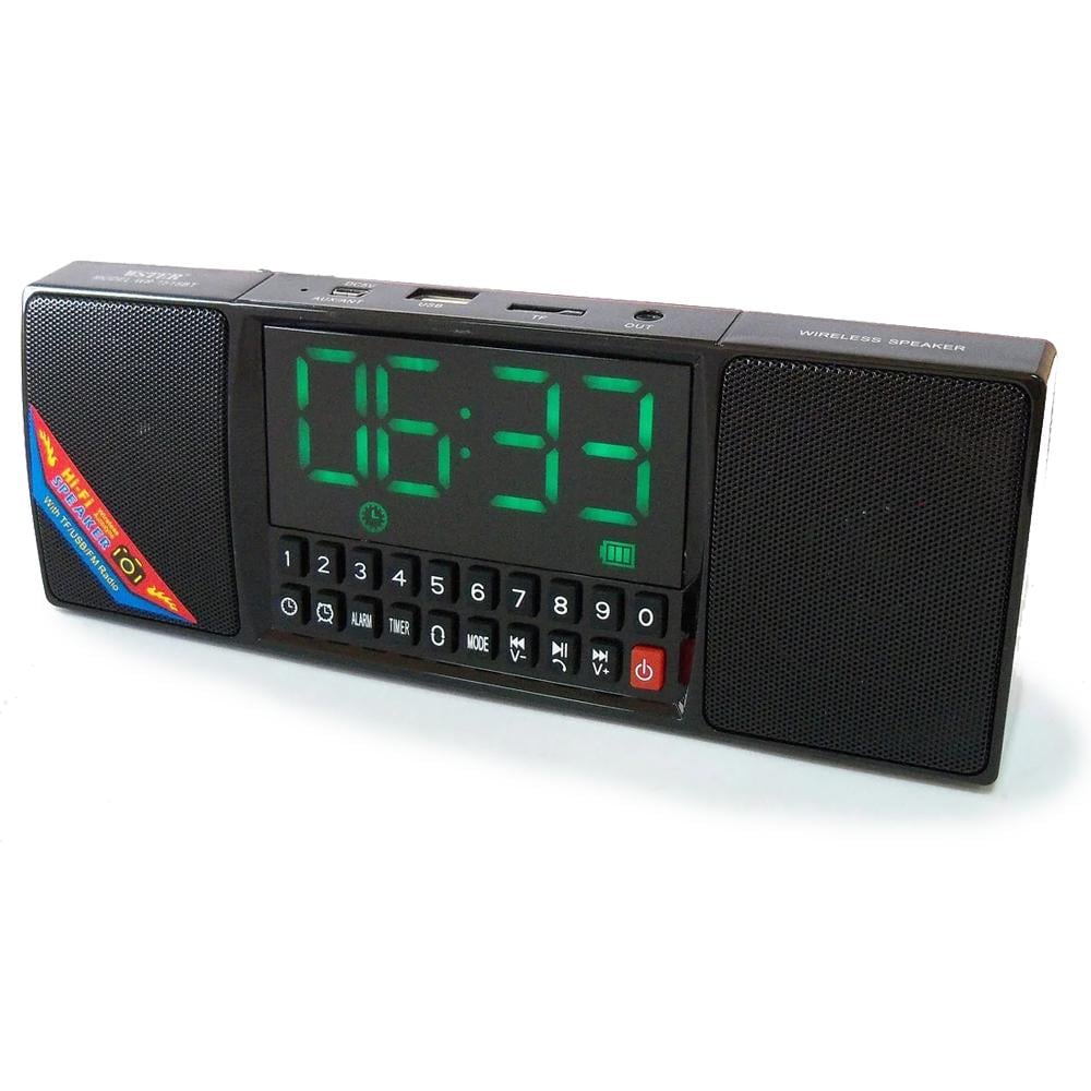 Портативная колонка Wster WS-1515 Часы/USB/Радио/Bluetooth Черный Портативная колонка Wster WS-1515 Часы/USB/Радио/Bluetooth Черный