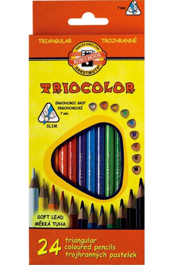 Карандаши цветные Koh-i-Noor Triocolor 24 цвета Карандаши цветные Koh-i-Noor Triocolor 24 цвета