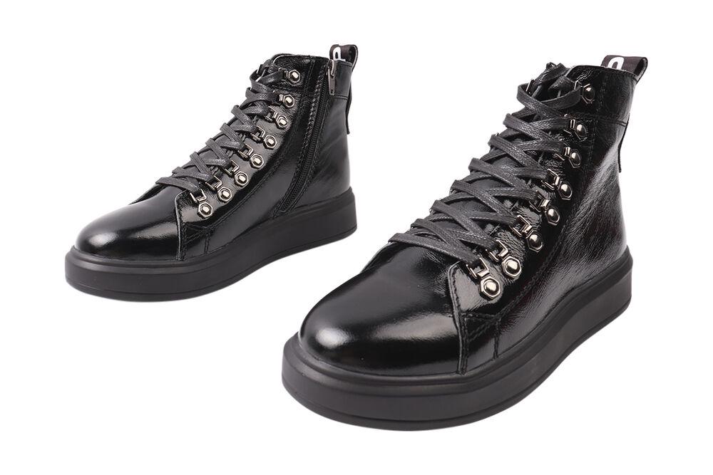 Черевики жіночі Carlo Pachini з лакової шкіри на низькому ходу на шнурівці р. 32 р. 36 Чорний (70-21DHC) - фото 5 Черевики жіночі Carlo Pachini з лакової шкіри на низькому ходу на шнурівці р. 32 р. 36 Чорний (70-21DHC) - фото 5