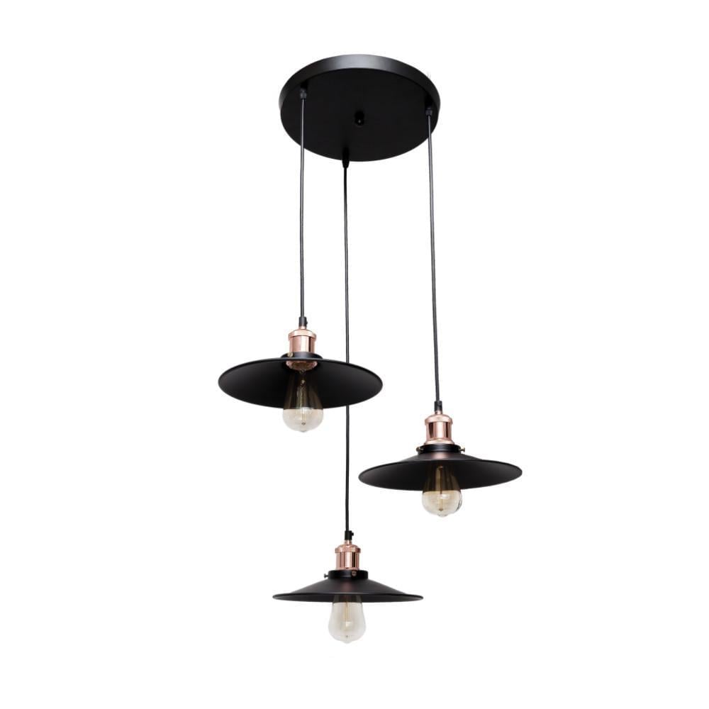 Підвісний світильник круглий Levistella 752PB9F2-3 300 з трьома металевими дисковими плафонами Чорний (1887924229)