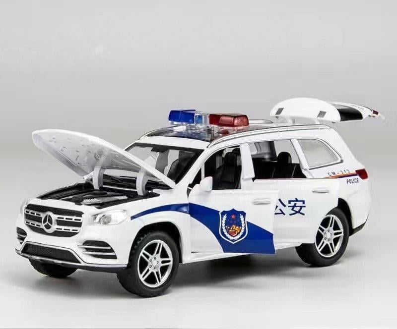 Іграшкова машинка Поліція Mercedes-Benz GLE 580 металева з інерційним механізмом/світлом та звуком Білий (28595094)