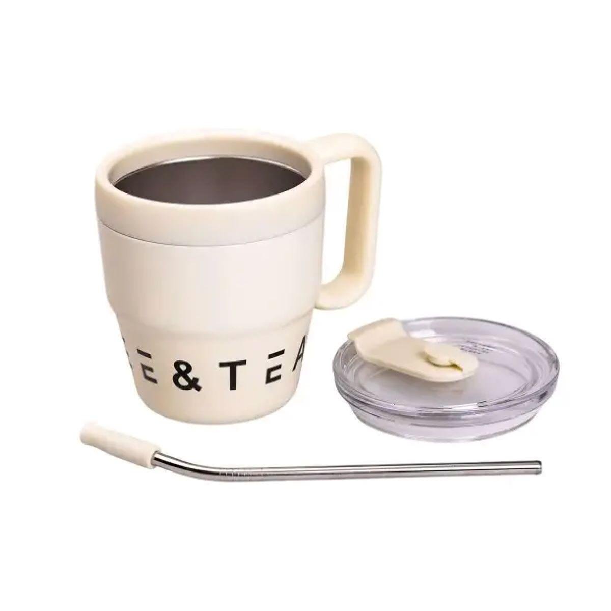 Термокружка Coffee&Tea с трубочкой Бежевый (5481) - фото 9