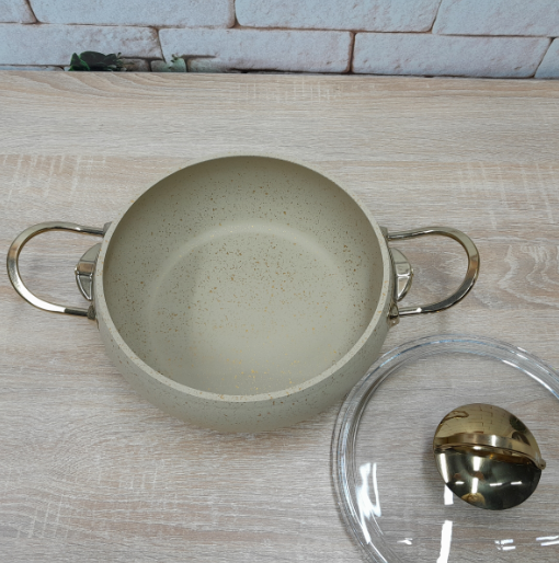 Каструля з кришкою OMS з антипригарним покриттям для газу і індукціі 2 л Cream (3141-IND-18-Cream) - фото 2 Каструля з кришкою OMS з антипригарним покриттям для газу і індукціі 2 л Cream (3141-IND-18-Cream) - фото 2