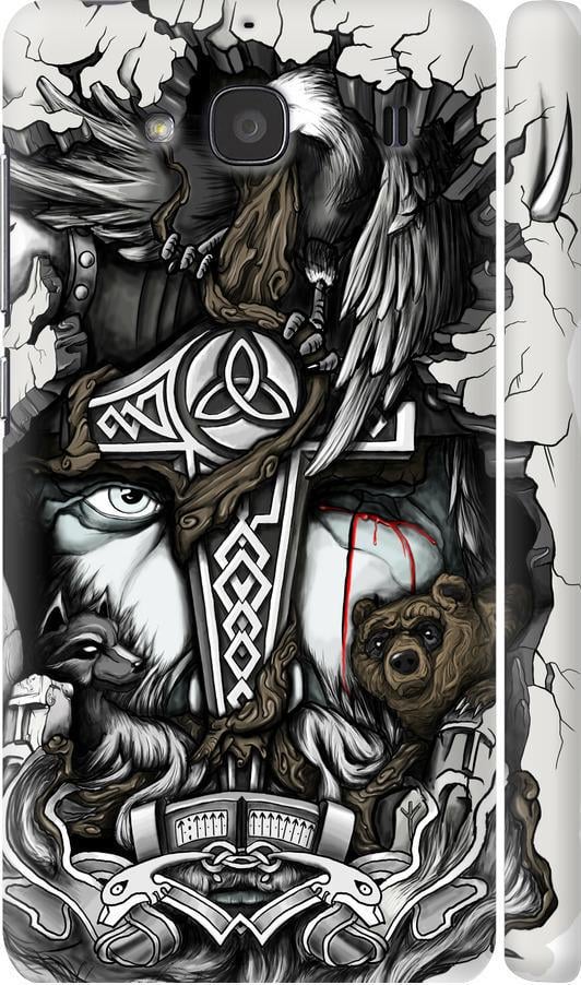 Чехол на Xiaomi Redmi 2 Тату Викинг (4098c-98-42517)
