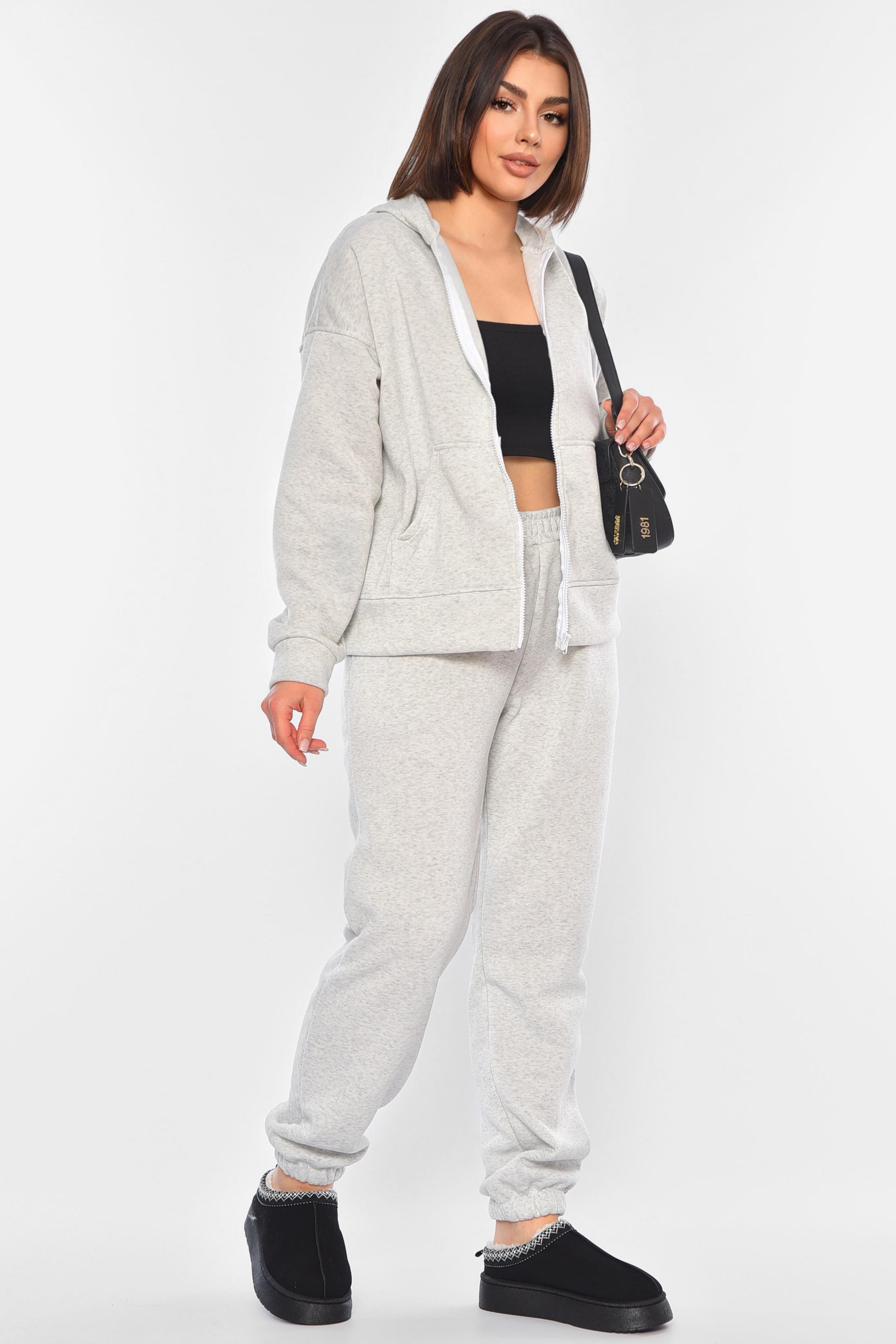 Спортивный костюм женский L-XL Светло-серый (194532) - фото 2