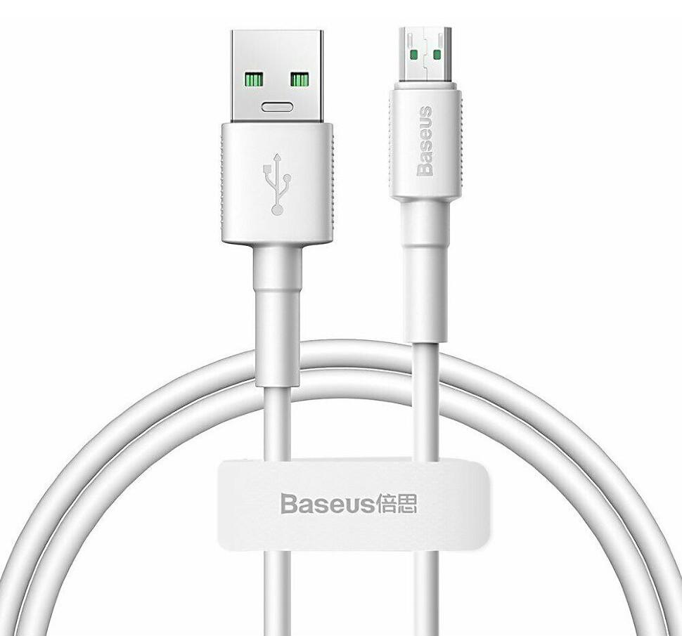 ᐉ Кабель для зарядки смартфона Baseus Mini USB-microUSB 50 см 4 А Белый  (CAMSW-C02)