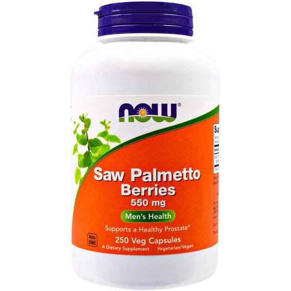 Екстракти ягід сереноа NOW Foods Saw Palmetto Berries 550 мг 250 Veg Caps