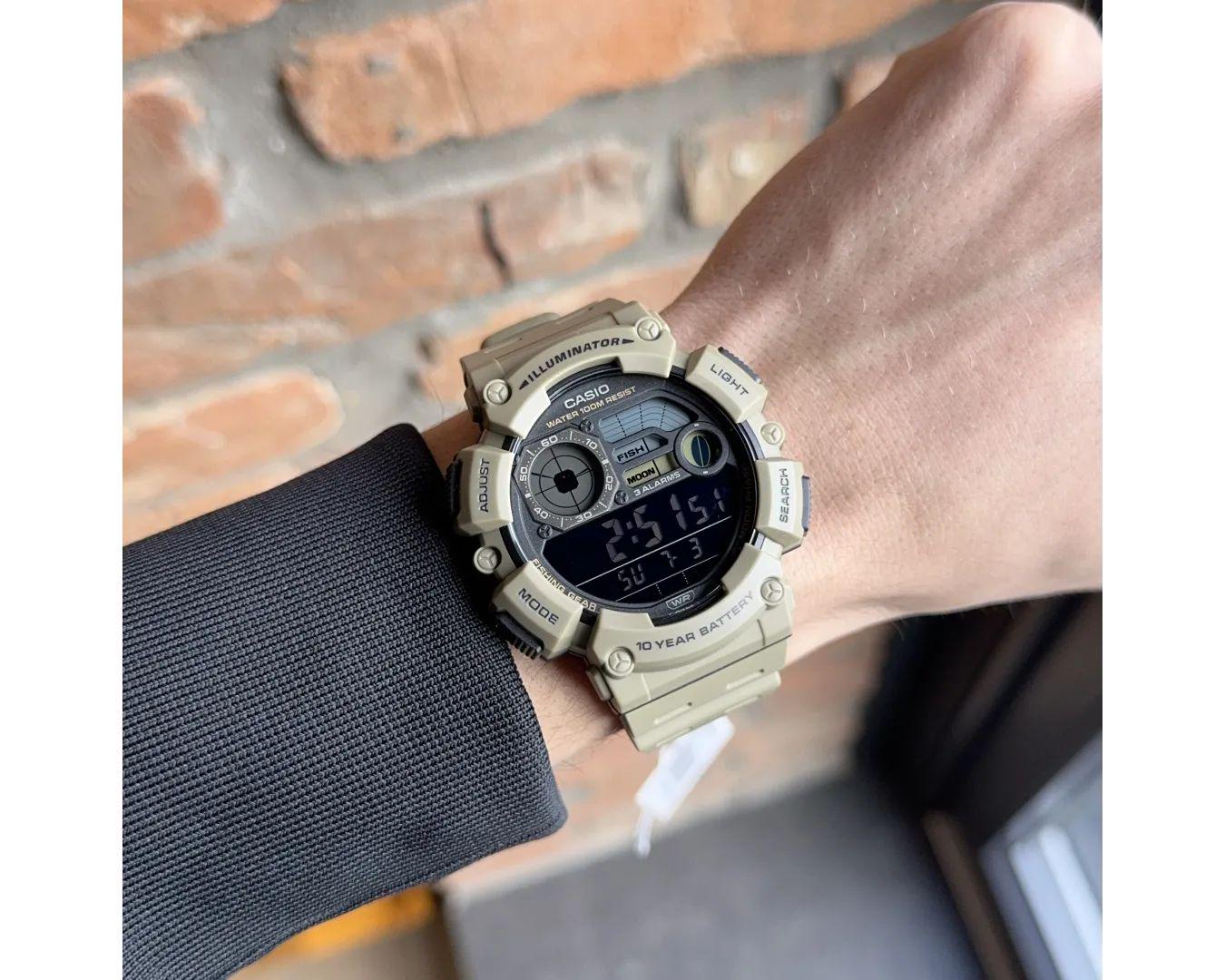 Наручний годинник чоловічий Casio WS-1500H-5BVDF можна плавати d 51 мм - фото 2