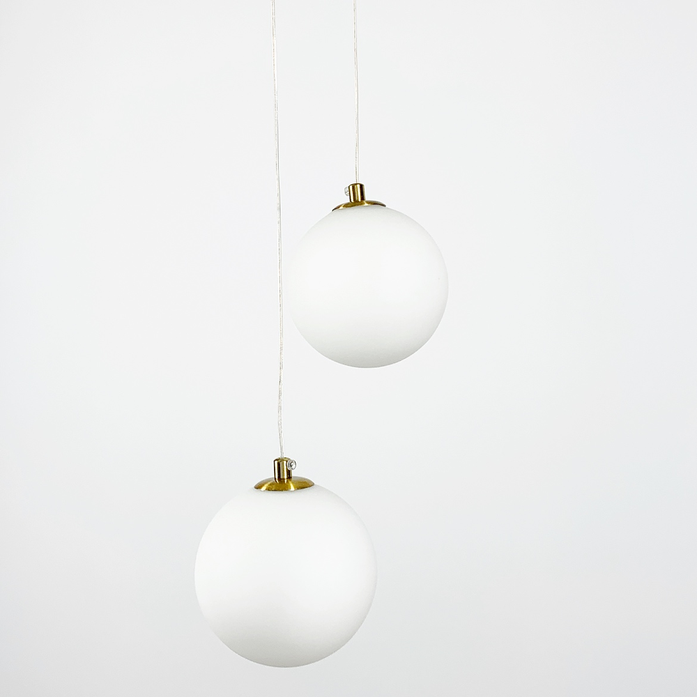 Люстра-трансформер подвесная Jar Bubble Ball с 2 белыми плафонами (0286 GD 2) - фото 2