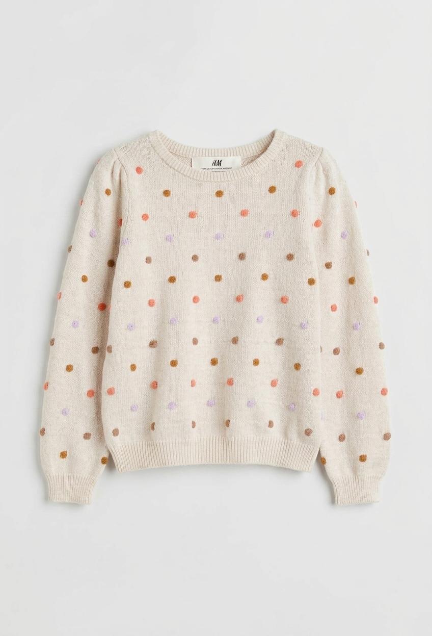 Светр дитячий для дівчинки H&M 134-140 см Бежевий (00682)