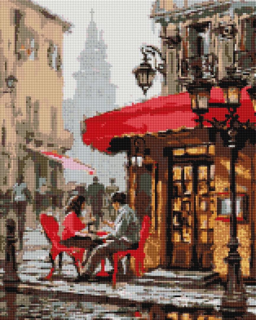 Алмазная мозаика на подрамнике Brushme Лондонское кафе 40x50 см (DBS1028)