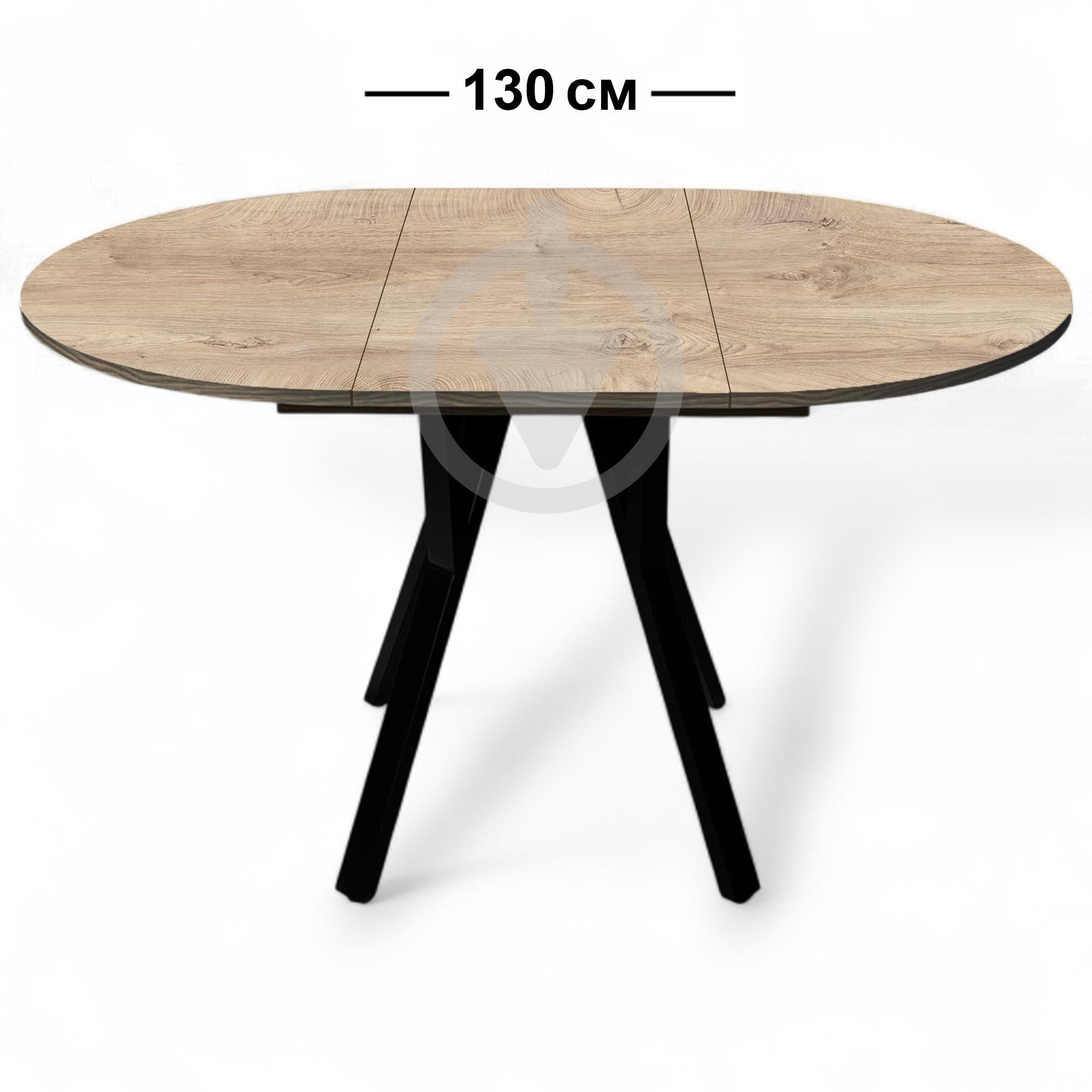 Стол кухонный раскладной RoMax Lite Slide Loft 90x80 см Дуб Эндгрейн/Черный - фото 2