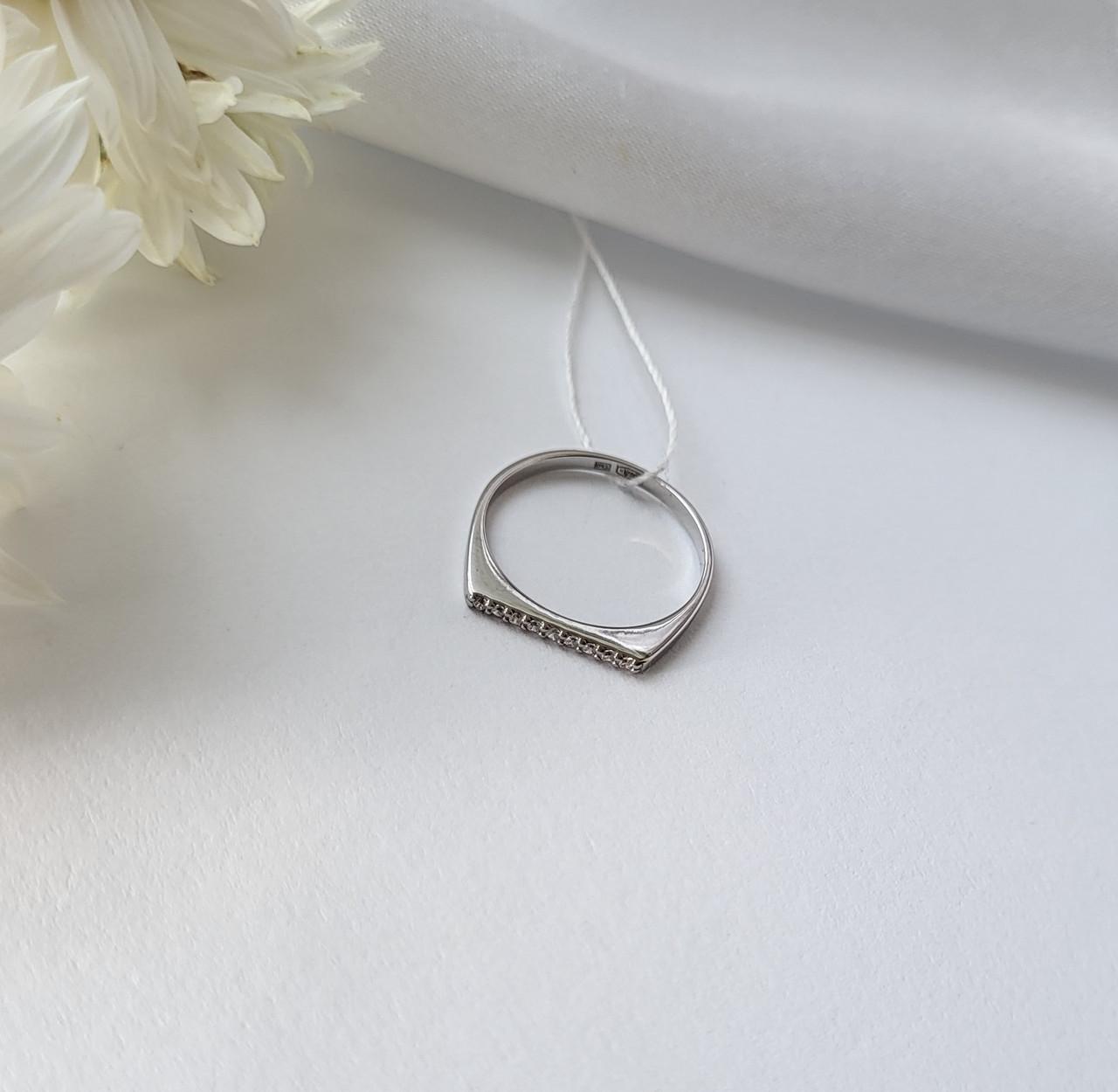 Каблучка жіноча покрита родієм зі срібла р. 17 925 проба 0,78 г (1255)