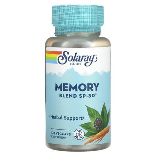 Добавка для мозкової активності/нервової системи і сну Solaray Memory Blend SP-30 100 VegCaps (SOR-02300)