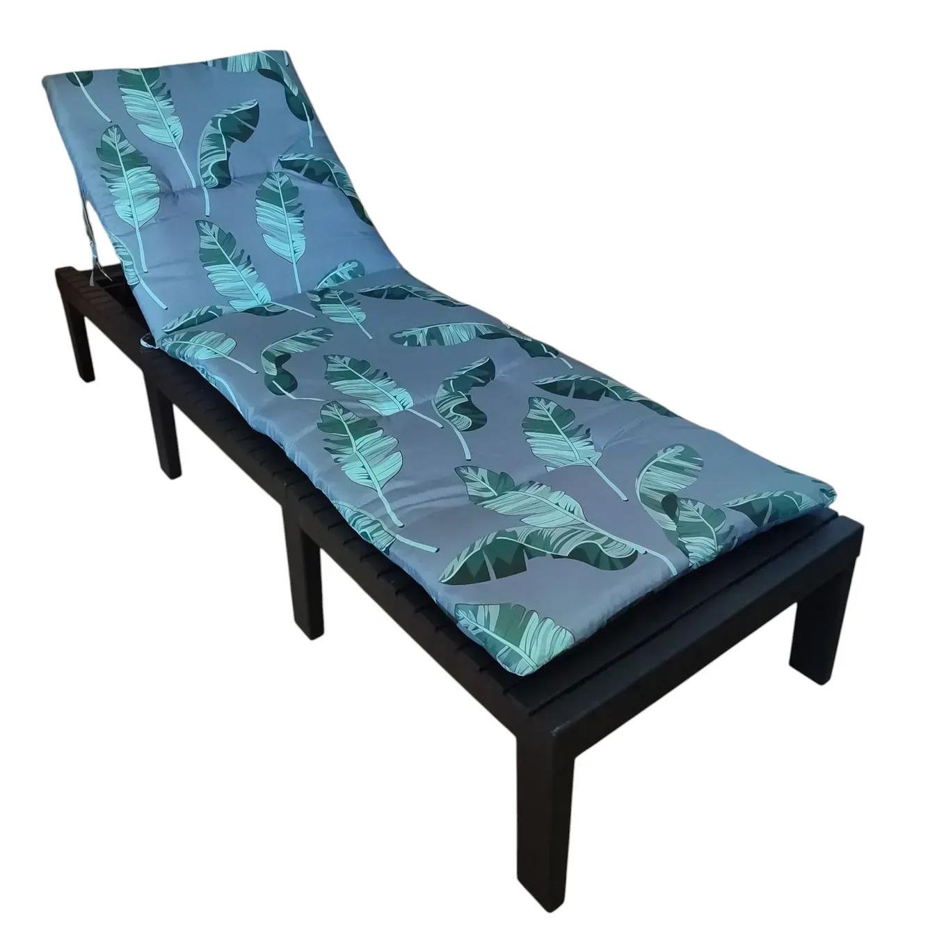 Матрац для лежака ROLL Банановые листья полиэстер/синтепон 190х63х4 см Серо-зеленый/Зеленый (3950)