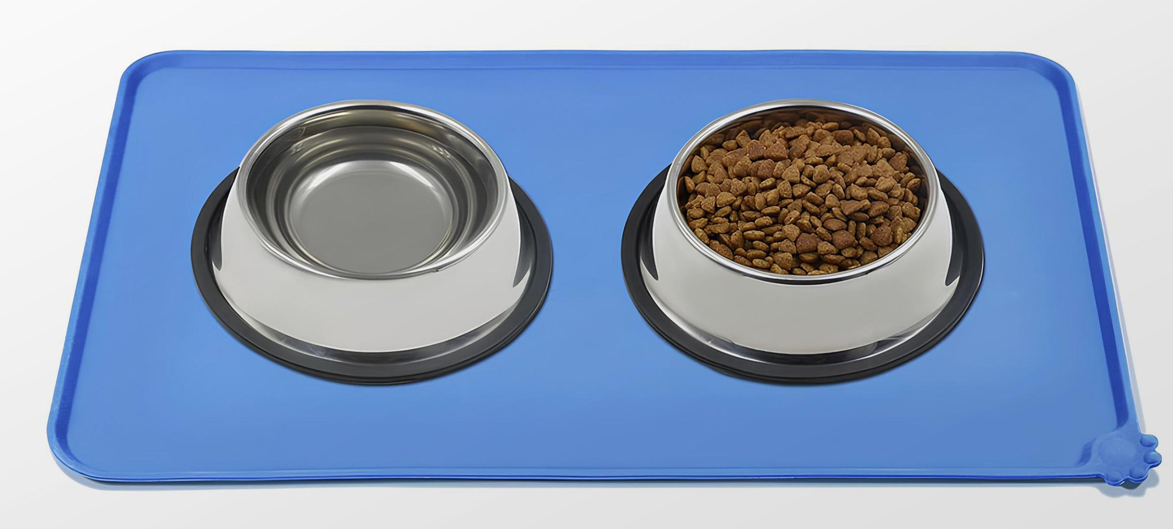 Килимок-підставка водонепроникний під миску Kayfovo DK-BE2 нескользящий силіконовий з приподнятими краями Синій (29169) - фото 7