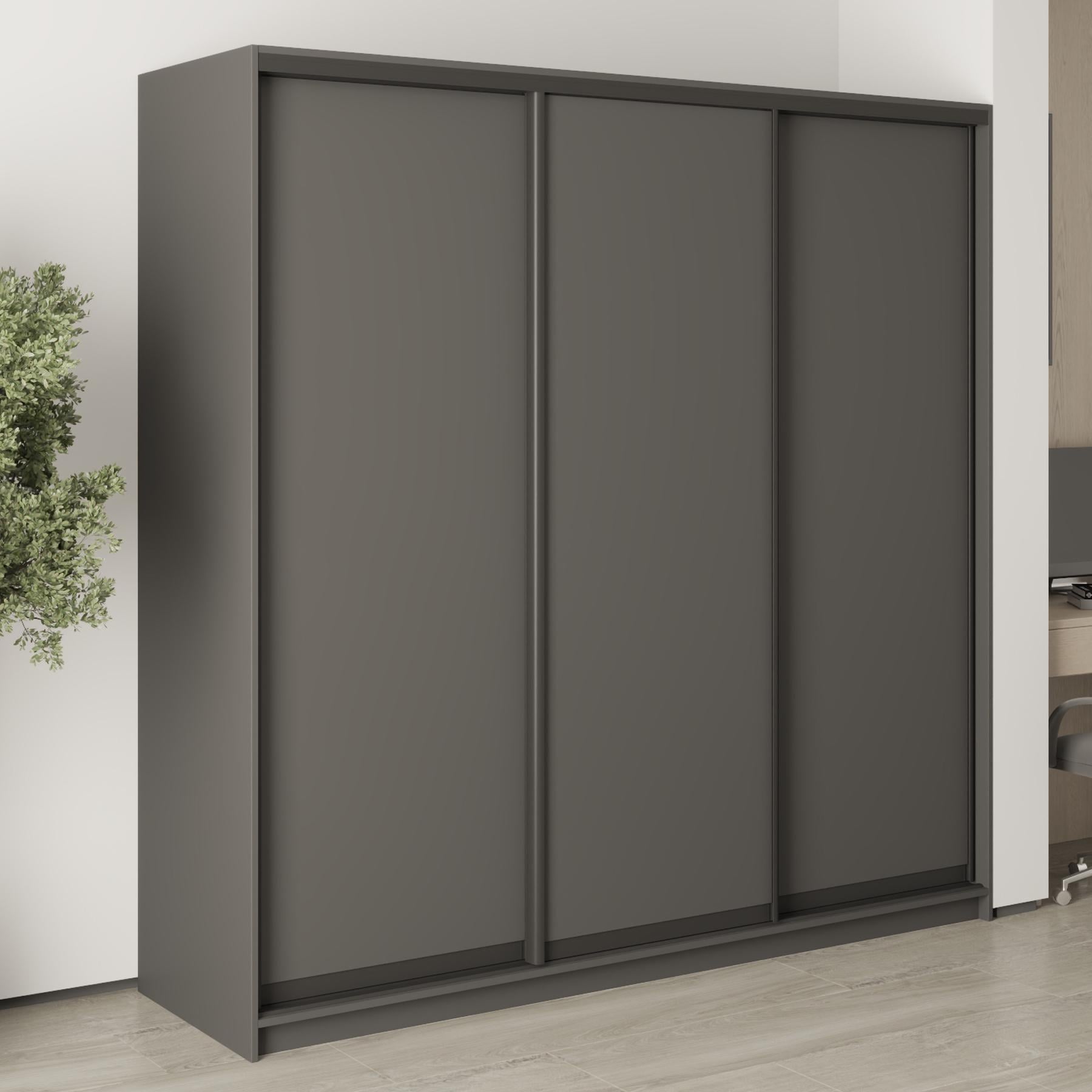 Шкаф-купе трехдверный MebelStar Комбо BG 3 ДСП 210x45x210 см Антрацит (MBS-8891) Шкаф-купе трехдверный MebelStar Комбо BG 3 ДСП 210x45x210 см Антрацит (MBS-8891)