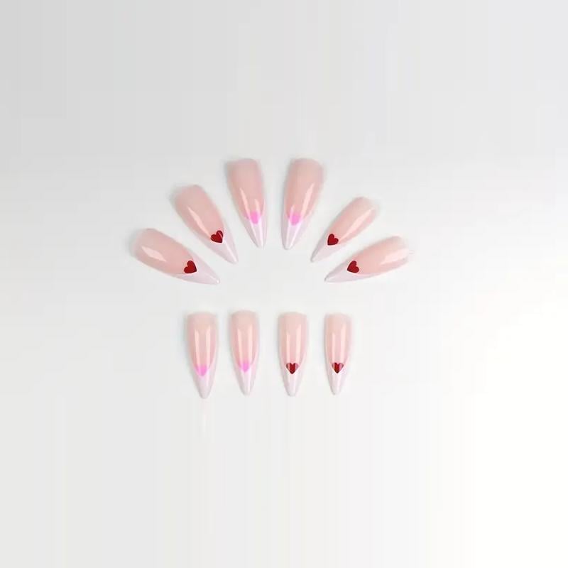 Накладні нігті Френч кольорові серця з клейовими пластинами 24 шт. Білий з рожевим (2689612582) - фото 7 Накладні нігті Френч кольорові серця з клейовими пластинами 24 шт. Білий з рожевим (2689612582) - фото 7