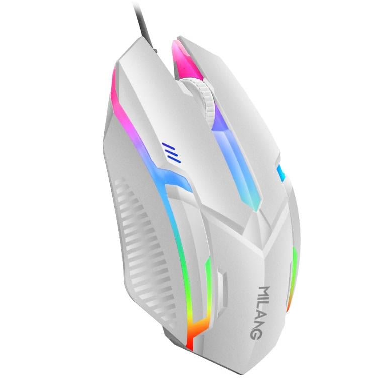 Компьютерная мышка ведущая Milang M3 USB с RGB подсветкой Белый
