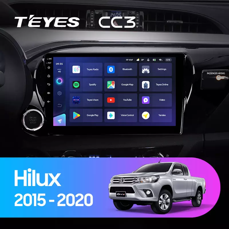 Автомагнітола штатна Teyes CC3 для Toyota Hilux Pick Up AN120 2015-2020 Android CC3 6+128G Wi-Fi+4G (1652137272) - фото 3