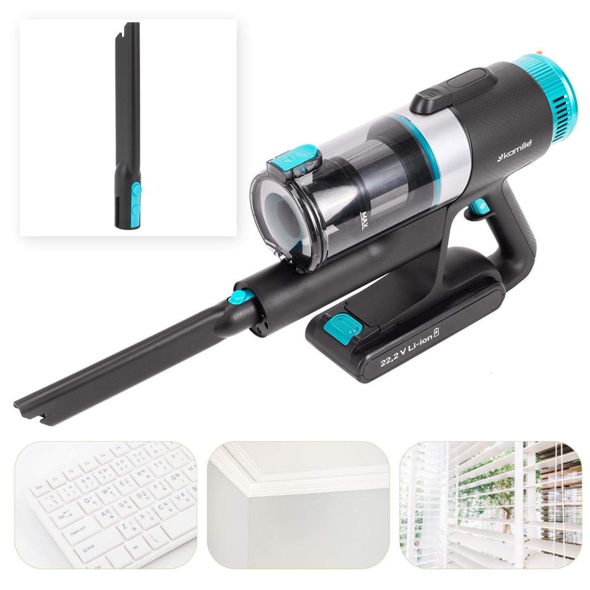 Пылесос беспроводной Kamille KM6901 вертикальный 2в1 120 Вт Черно-зеленый (106-84-6901) - фото 8 Пылесос беспроводной Kamille KM6901 вертикальный 2в1 120 Вт Черно-зеленый (106-84-6901) - фото 8