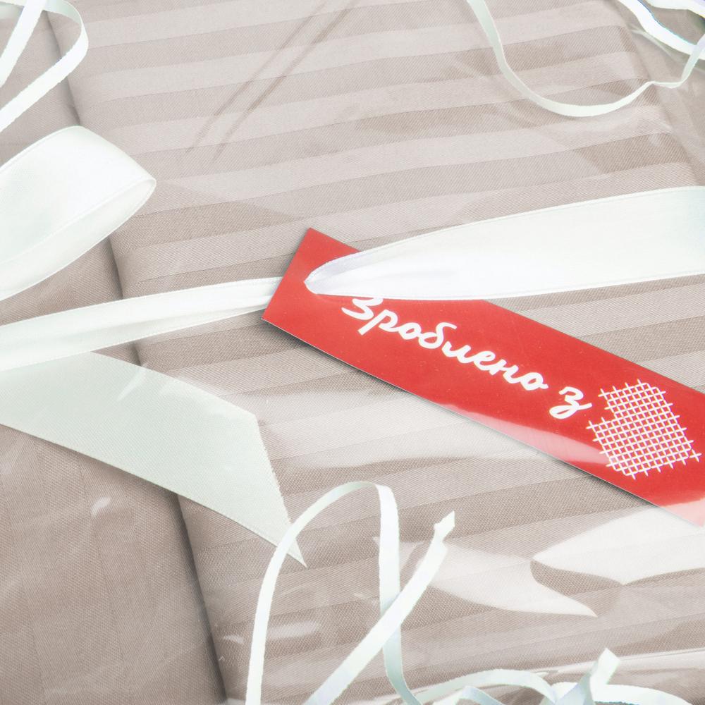 Комплект постельного белья евро сатин в полоску Светлый беж (26026) - фото 4 Комплект постельного белья евро сатин в полоску Светлый беж (26026) - фото 4