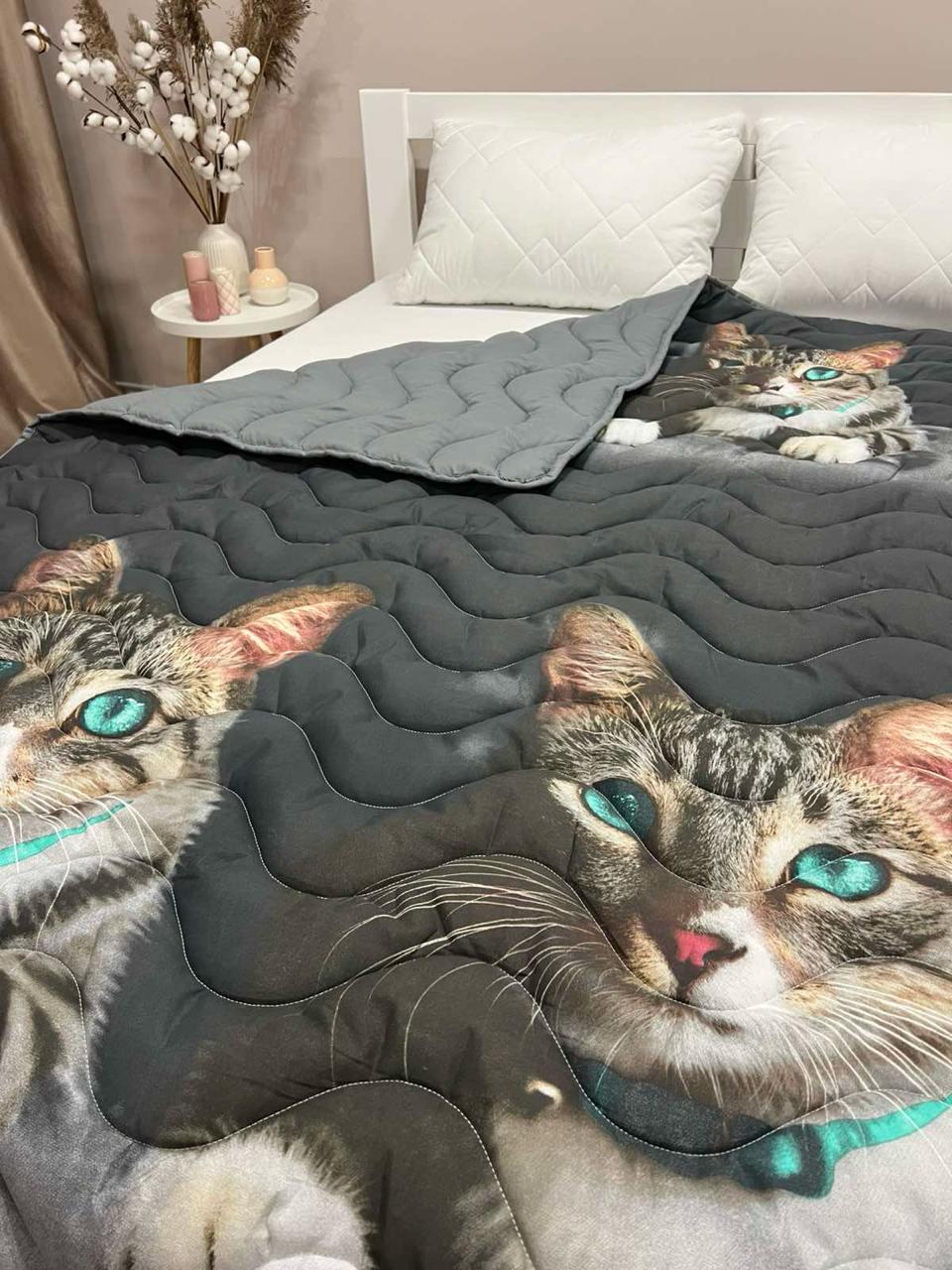 Одеяло летнее двухстороннее с рисунком полутораспальное 150x210 см Серый - фото 2 Одеяло летнее двухстороннее с рисунком полутораспальное 150x210 см Серый - фото 2